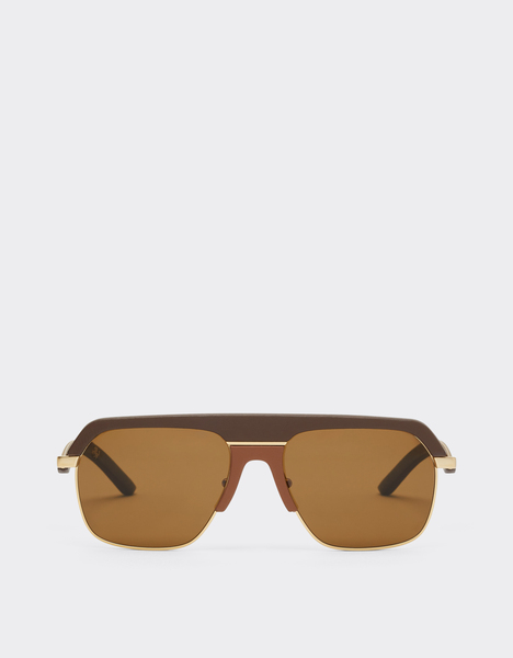  Ferrari Gafas De Sol Ferrari De Metal Dorado Mate Con Cristales Polarizados Marrones -  Ferrari Collection Marrón Oscuro Os 