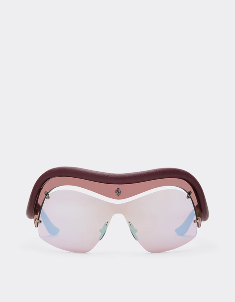  Ferrari Gafas De Sol Edición Limitada Ferrari De Metal Inyectado Y Piel Con Cristales Rojos Y Gris Claro - Female Ferrari Collection Rojo Oscuro Os 