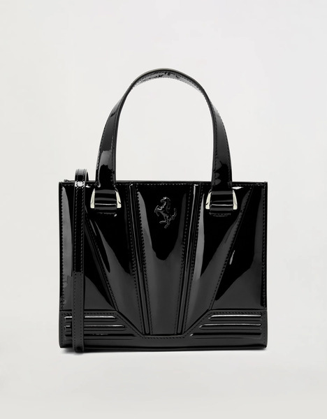  Ferrari Ferrari Gt Bag Mini Tote De Charol Brillante Con Cavallino Rampante -  Bolsos De Mano Negro Os 