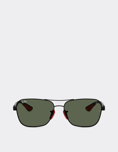  Ferrari Ray-ban For Scuderia Ferrari Rb8336m En Metal Negro Mate Y Fibra De Carbono Oscura Con Lentes Verde Oscuro -  Gafas De Sol Negro Mate Os 