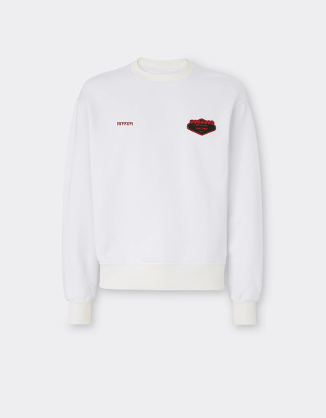  Ferrari Sudadera De Algodón Con El Logotipo De Ferrari - Male Jerséis Y Prendas De Punto Blanco óptico L 