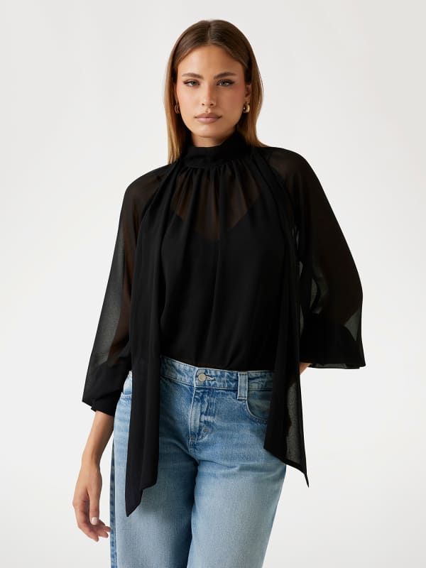  Guess Blusa Con Lazo 