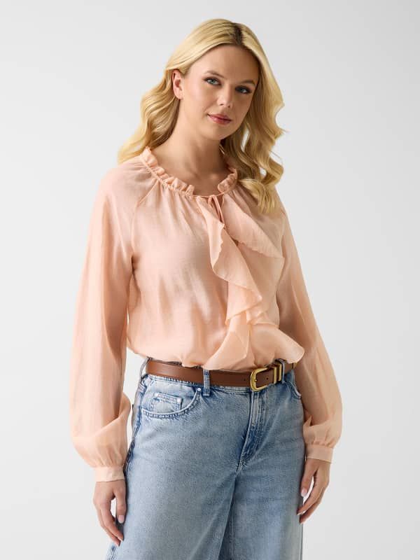  Guess Blusa Con Volantes 