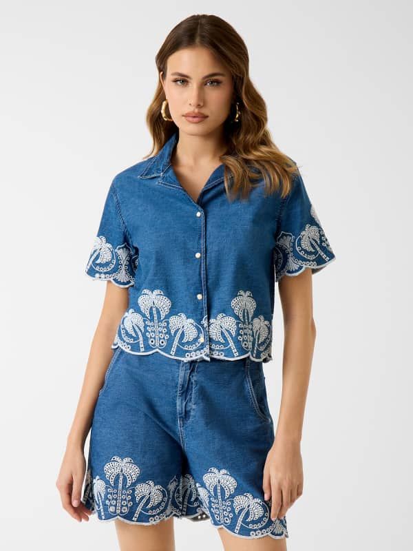  Guess Camisa Bordada 