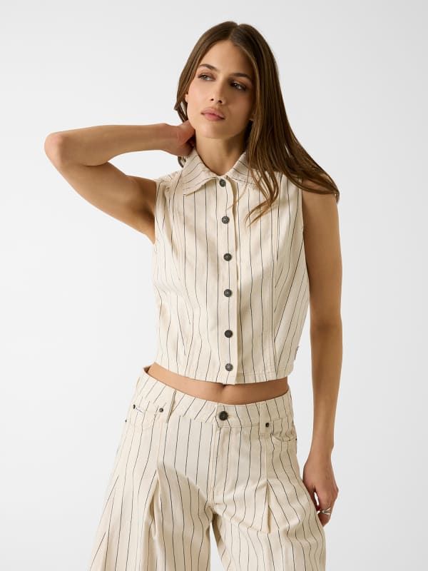  Guess Camisa Corta A Rayas 