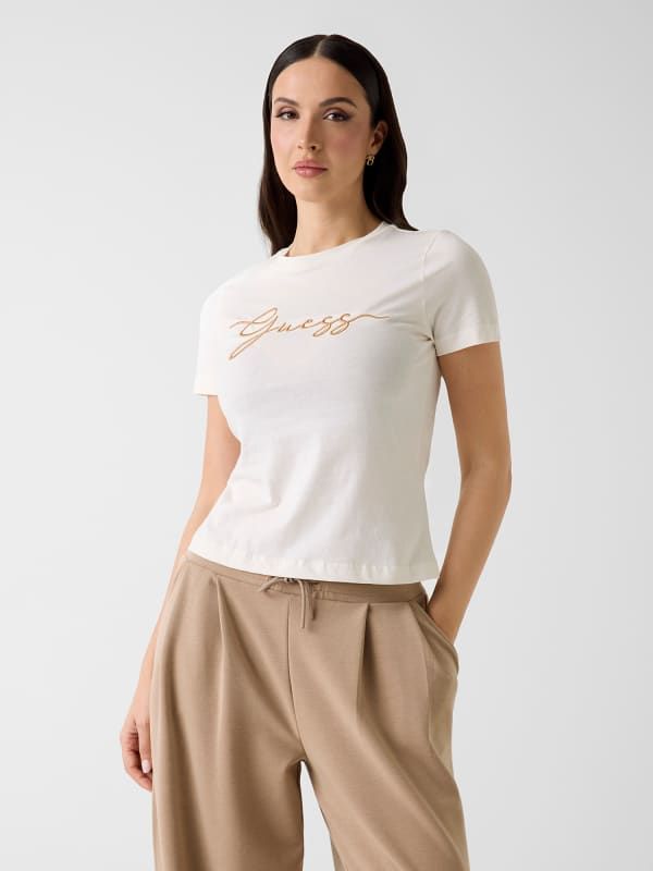  Guess Camiseta Con Logo Bordado 