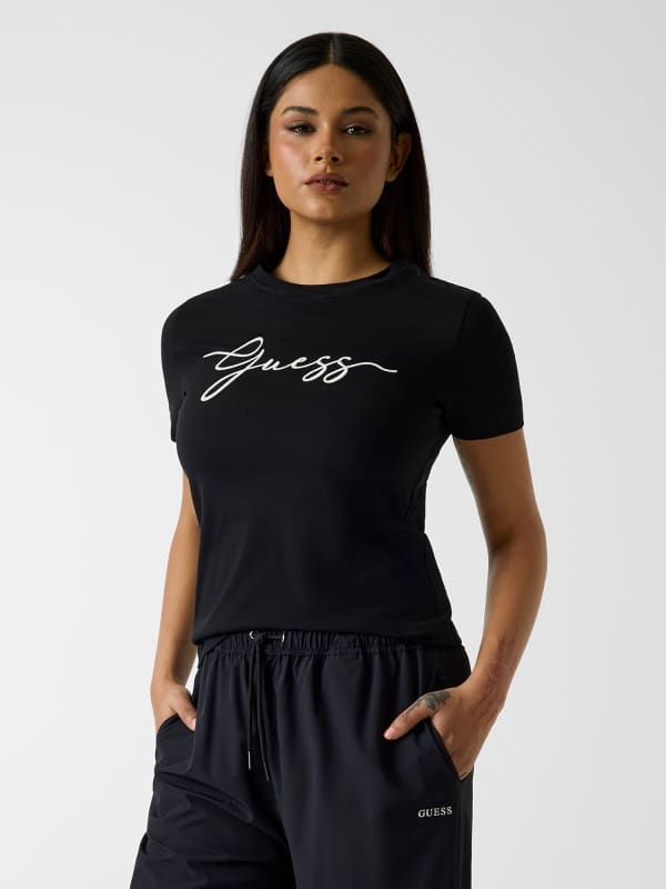  Guess Camiseta Con Logo Bordado 