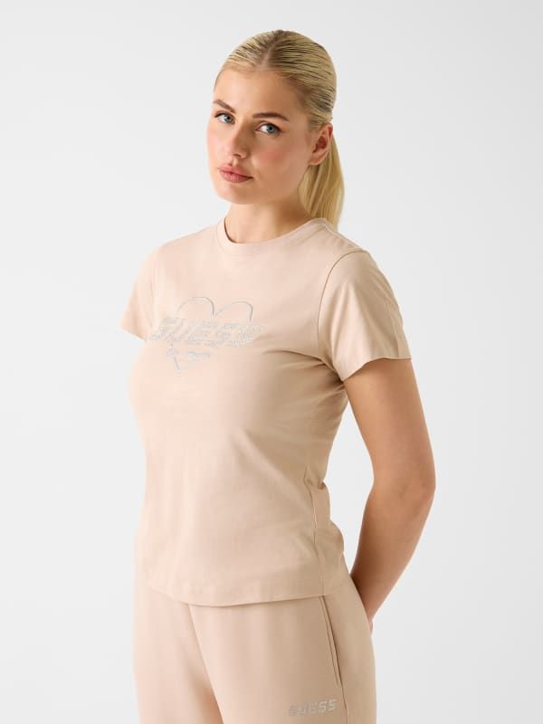  Guess Camiseta Con Logo De Strass 