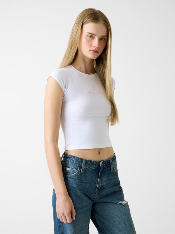  Guess Camiseta Con Pedrería 