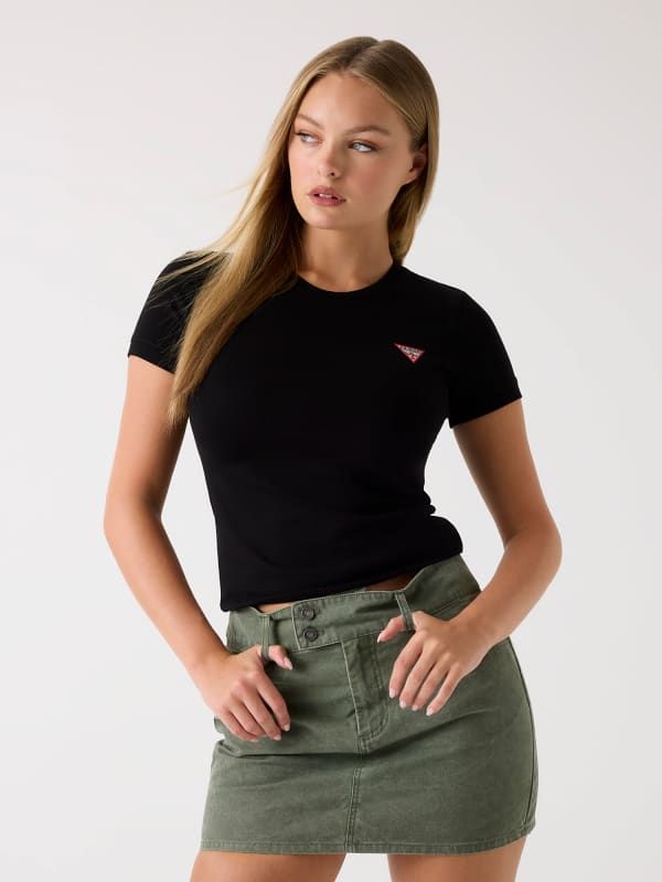  Guess Camiseta Elástica Con Logo Triángulo 