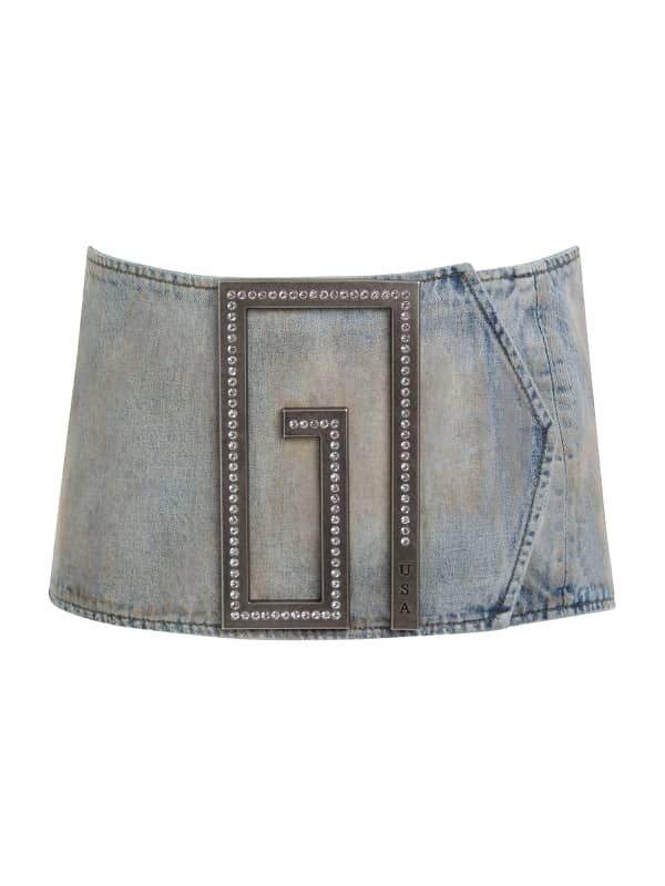  Guess Minifalda Vaquera Con Cinturón 