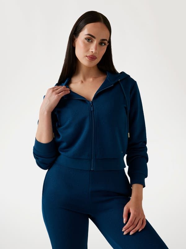  Guess Sudadera Con Capucha Y Cremallera Logo Integral 