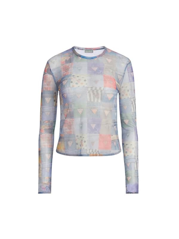  Guess Top Con Estampado Patchwork 