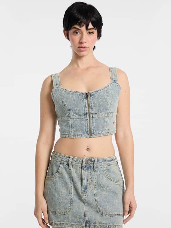  Guess Top Vaquero Modelo Corsé 