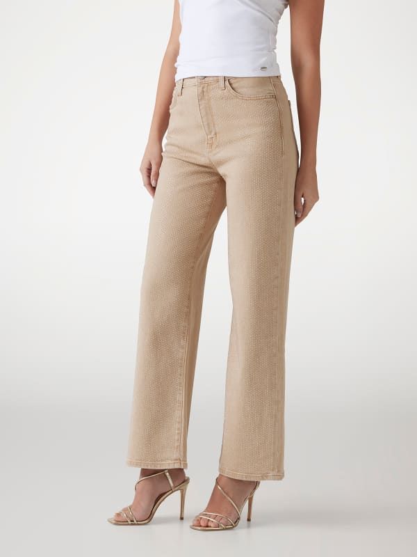  Guess Vaqueros De Pata Ancha Con Strass 