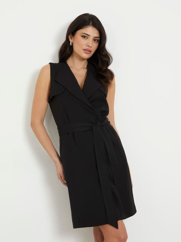 Guess Vestido Cruzado Mini Con Cinturón 