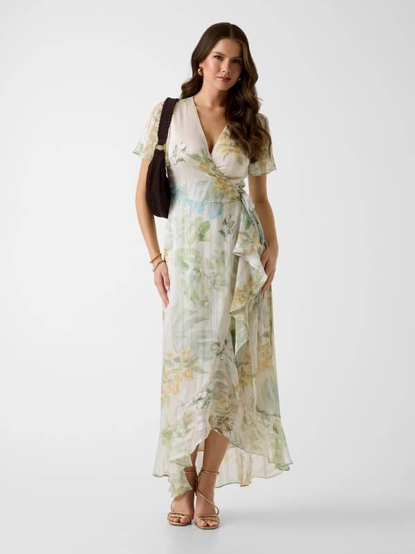 Guess Vestido Largo Con Estampado Floral 