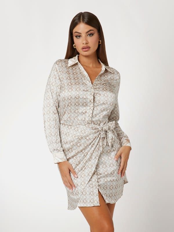  Guess Vestido Mini Con Estampado Integral 