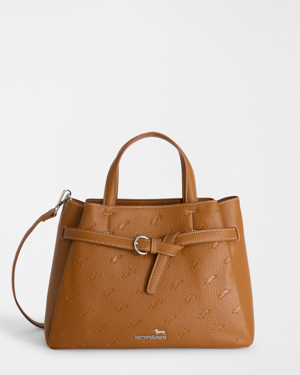  Harmont&blaine Harmont&blaine - Bolso De Mano Mediano Con Estampado Integral De Perros Salchicha, Mujer, Marrón/rojo, Tamaño: Uni 