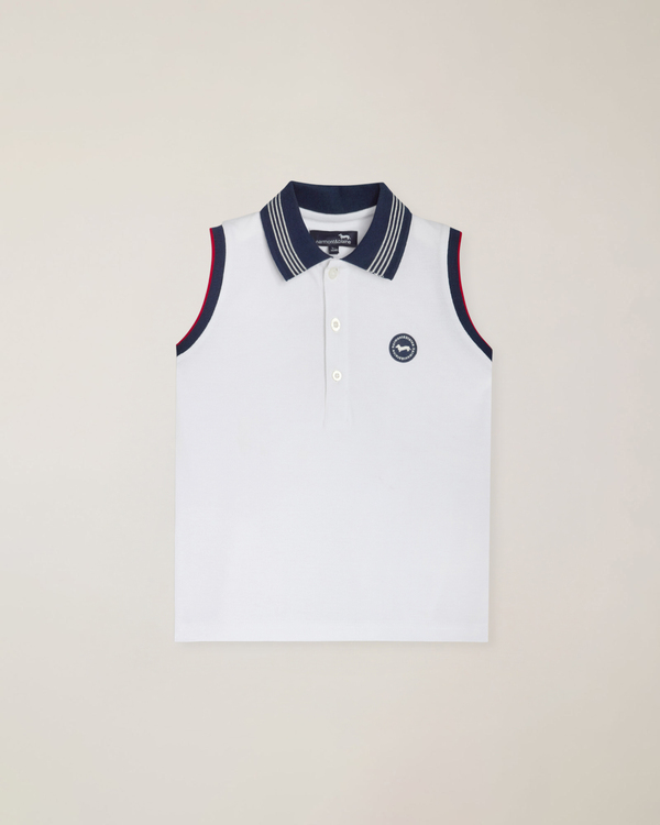  Harmont&blaine Harmont&blaine - Polo En Piqué Con Sisa Y Detalle De Parche Exclusivo Al Lado Del Corazón, Mujer, Blanco, Tamaño: 18m 