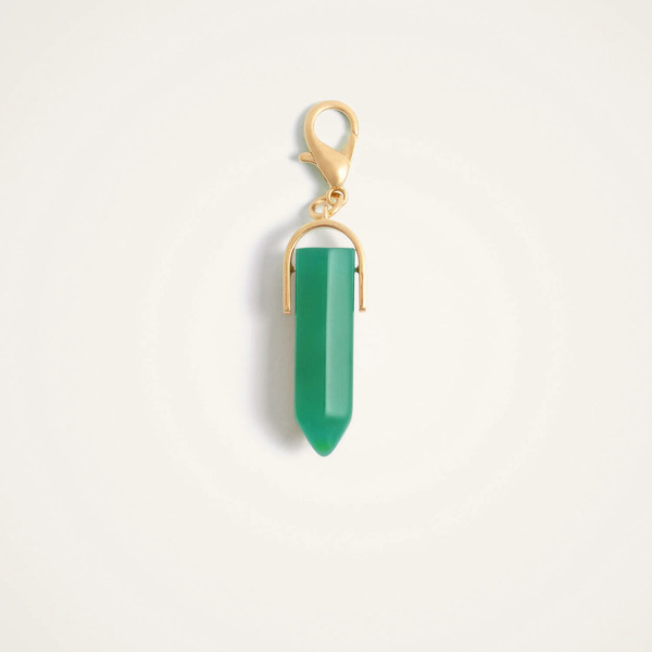  La Doublej Charms Women - Pillar Charm 24k Gold Plate & Aventurine One Size 60% Aventurine 40% Brass 