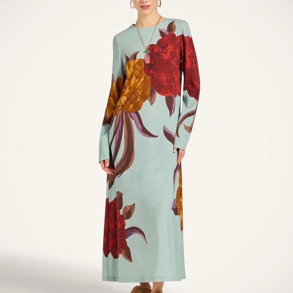  La Doublej Dresses Women - Long Sleeve Swing Dress Peony Placée Light Blue Xs 96% Viscosa 4% Elastane 