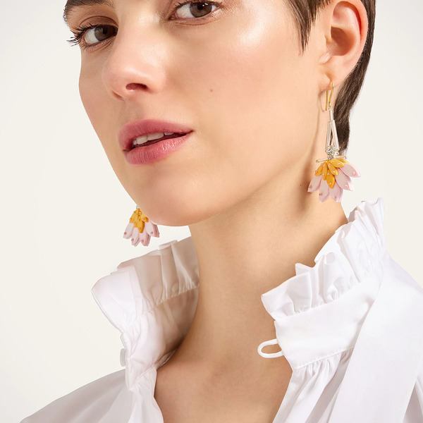  La Doublej Earrings Women - Cornucopia Pendant Earrings Pink Metallic Beads One Size 55% Acrylic 40% Glass Beads 5% Metal 