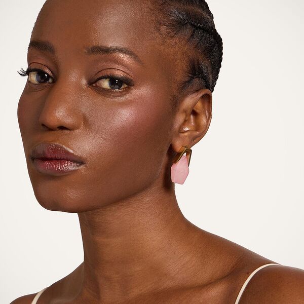  La Doublej Earrings Women - Portal Earrings 24k Gold Plate & Pink Resin One Size 60% Resin 40% Brass 