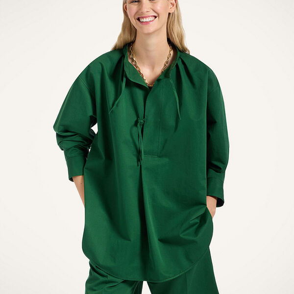 La Doublej J.j.'s Nantucket Suitcase Women - Love Child Shirt Solid Dark Green M 77% Cotton 23% Linen 