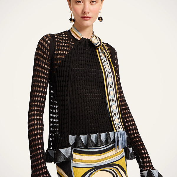  La Doublej Knitwear Women - Fiocchetto Cardigan Solid Black M 54% Viscose 30% Polyester 10% Silk 6% Cotton 