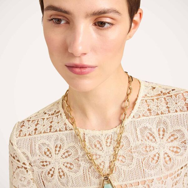  La Doublej Necklaces Women - Portal Necklace 24k Gold Plate & Amazonite One Size 70% Brass 30% Amazonite 
