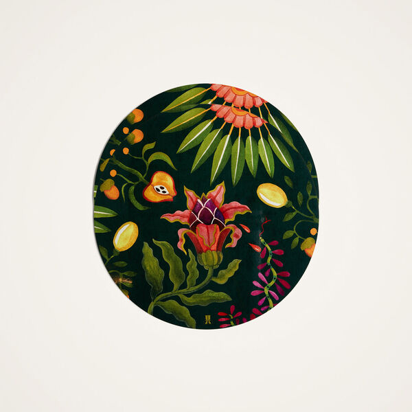  La Doublej Placemats & Runners Women - Disk Placemats Set Of 2 Dragonfruit Dark Green One Size 83% Wood Fiber 12% Cork 5% Polyester 