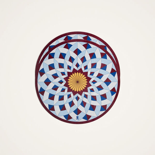  La Doublej Placemats & Runners Women - Disk Placemats Set Of 2 Lotus Of Life Blue One Size 83% Wood Fiber 12% Cork 5% Polyester 