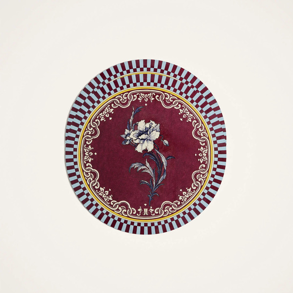  La Doublej Placemats & Runners Women - Disk Placemats Set Of 2 Nymph Bloom Bordeaux One Size 83% Wood Fiber 12% Cork 5% Polyester 