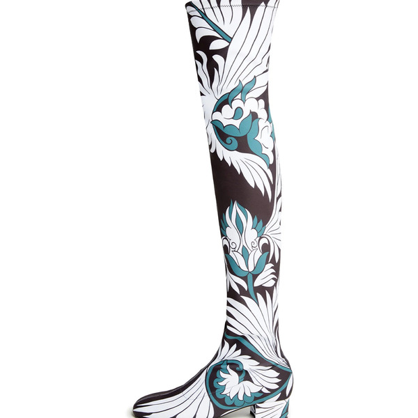  La Doublej Shoes Women - Edie High Boots Mix Tiles Blue 36 32%polyester 28%nylon 13%elastan 12%ovis Aries 10%rubber 5%tpu 
