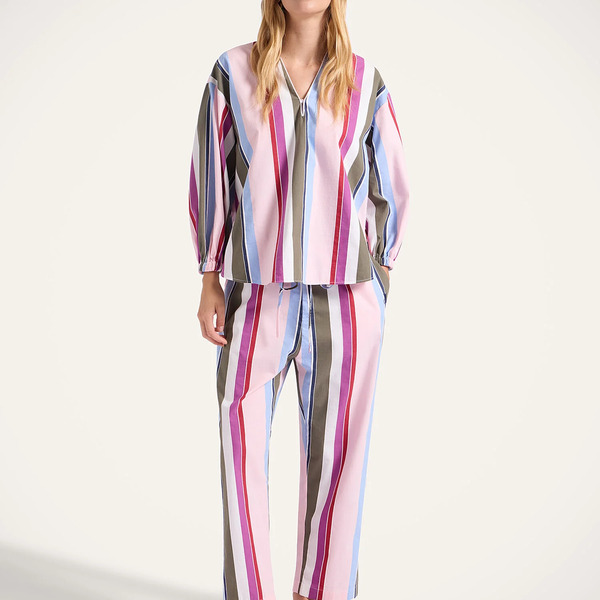  La Doublej Shorts & Pants Women - Drawstring Pants Stripes Multicolor Pink Xs/s 88% Cotton 12% Polyamide 