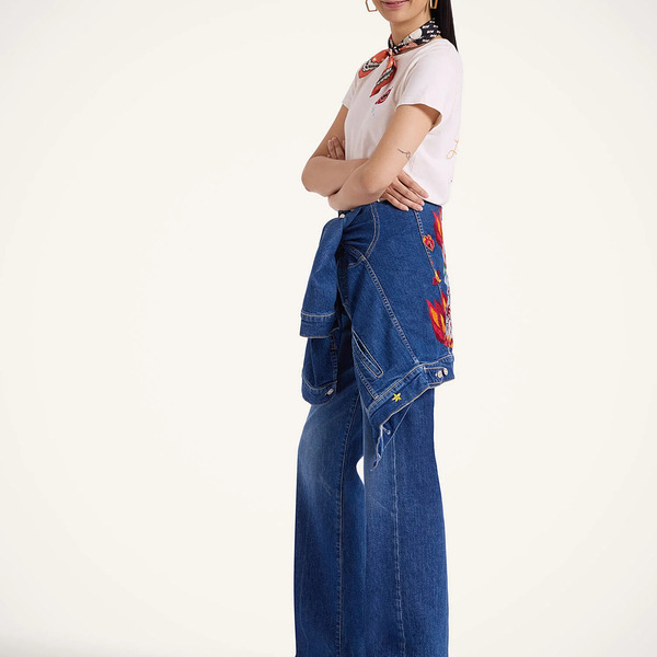  La Doublej Shorts & Pants Women - The Tune Up Maven Sneak Jeans Middle Child Blue 23 98% Cotton 2% Elastane 
