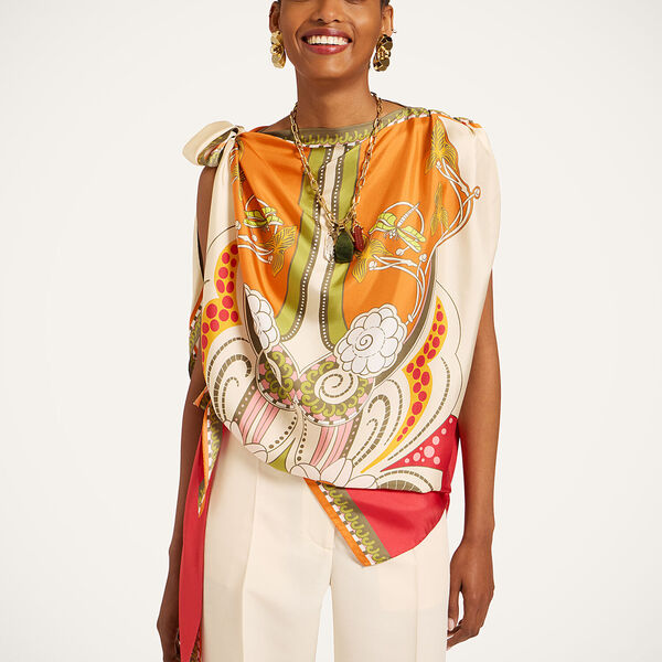  La Doublej Summer 2026 Collection: Vip Early Access Women - Full-on Foulard Ambrosia Placée Orange One Size 100% Silk 