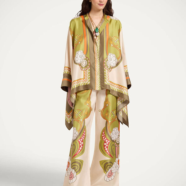  La Doublej Summer 2026 Collection: Vip Early Access Women - Palazzo Pants Ambrosia Placée Ivory Xl 100% Silk 