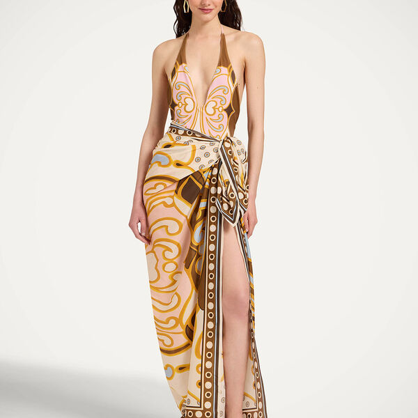  La Doublej Summer 2026 Collection: Vip Early Access Women - Pareo Cocoon Placée Brown One Size 100% Cotton 