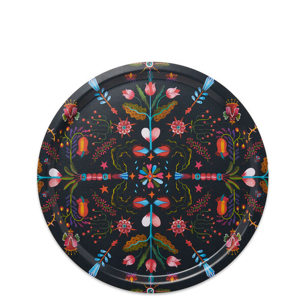  La Doublej The Breakfast Club Women - Round Printed Tray Turning Tulips One Size 95% Birch Wood 3% Paper 1% Varnish 1% Glue 