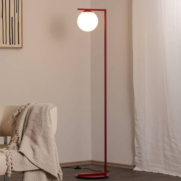  Aldex Aldex Lámpara De Pie Zac, Opalino/burdeos, De 1 Luz 