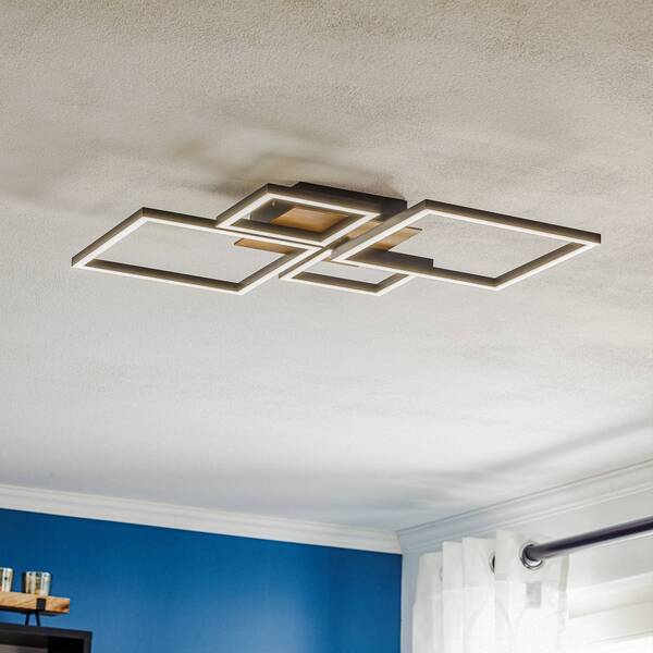  Briloner Briloner Plafón Led Frame, Step Dim, 4 Luces Madera 