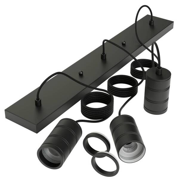  Calex Calex Retro Lámpara Colgante Angular 3 Luces Negro 