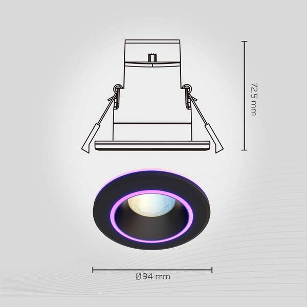  Calex Calex Smart Halo Downlight Empotrable Cct Rgb Negro 