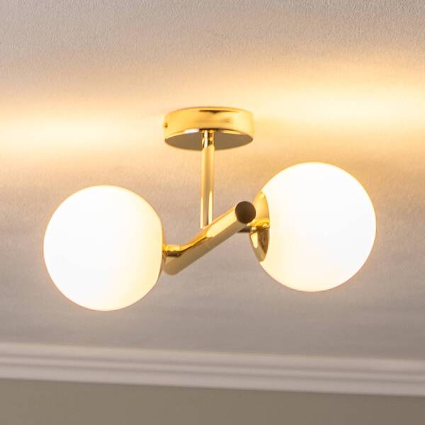  Domiluce Domiluce Lámpara De Techo Linea, Dorada, 2 Luces 