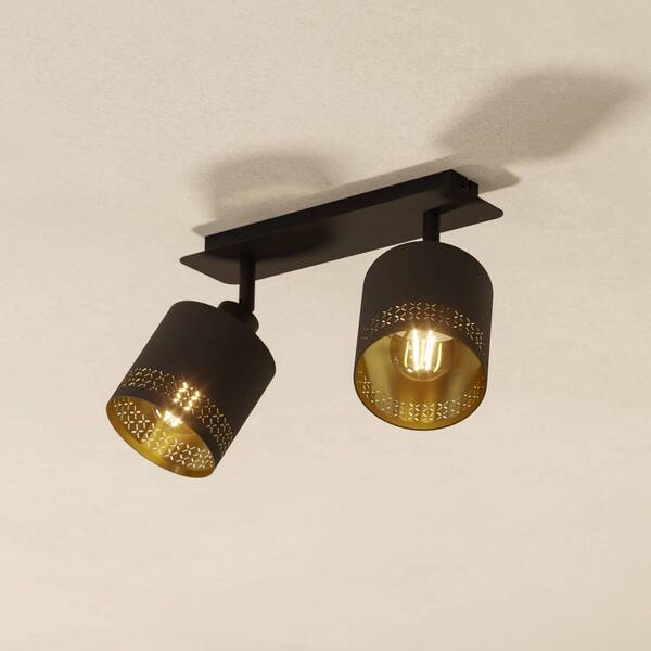  Eglo Eglo Plafón Esteperra Negro/oro 2 Luces 