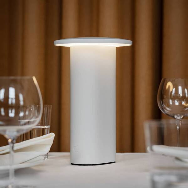  Fritz Hansen Lámpara De Mesa Led Solae De Fritz Hansen, Blanca, Aluminio, Ip44 