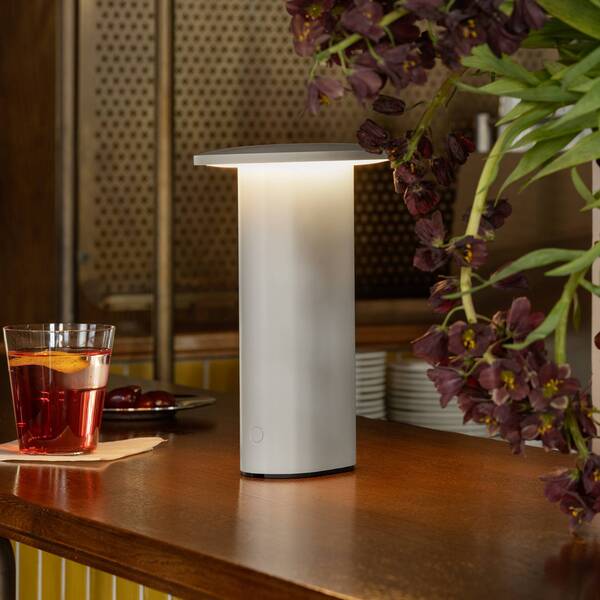  Fritz Hansen Lámpara De Mesa Led Solae De Fritz Hansen, Gris, Aluminio, Ip44 