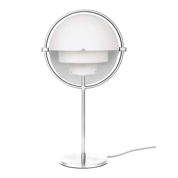  Gubi Lámpara De Mesa Gubi Lite, Altura 50 Cm, Cromo/blanco 